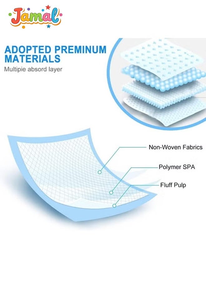 Jamal 100 Pcs Small Disposable Changing Pad Leak-Proof Underpad Bed Table Protector Mat, Soft Non-Woven Fabric, 33x45cm - Image 2