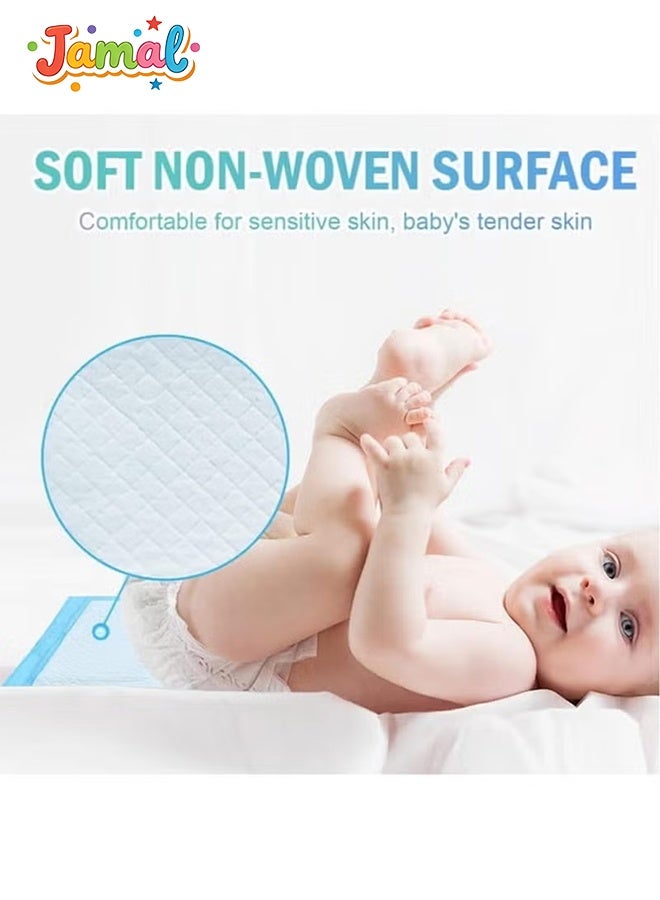 Jamal 100 Pcs Small Disposable Changing Pad Leak-Proof Underpad Bed Table Protector Mat, Soft Non-Woven Fabric, 33x45cm - Image 3