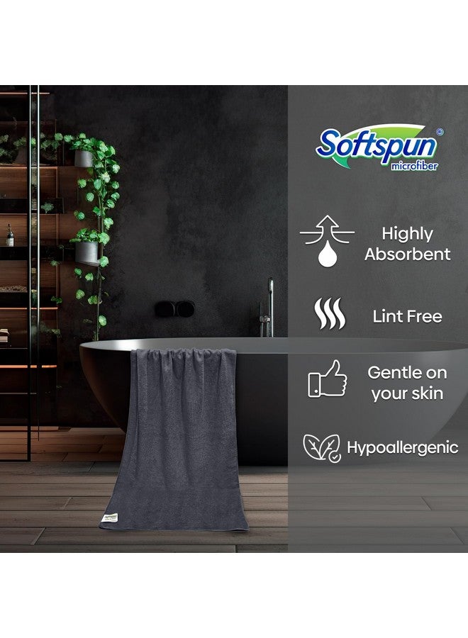 SOFTSPUN Microfiber Bath Towel 1Pc 60x120cm Grey! Ultra Absorbent Super Soft & Lightweight Quick Drying for Men & Women Daily Use Large Size Unisex. - Image 2