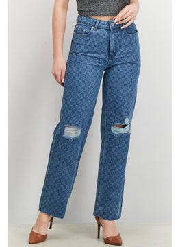 Women Straight Fit Non Stretchable Denim Jeans, Blue