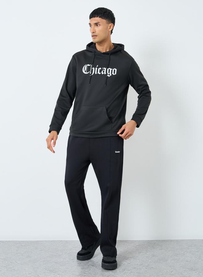 Styli Men Black Embroidered Oversized Joggers - Image 2