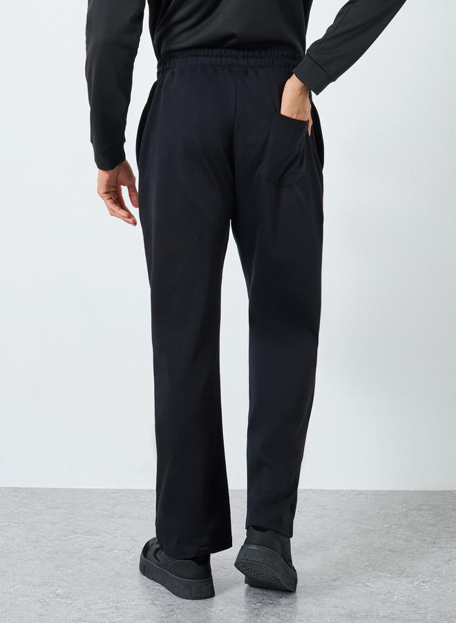 Styli Men Black Embroidered Oversized Joggers - Image 4