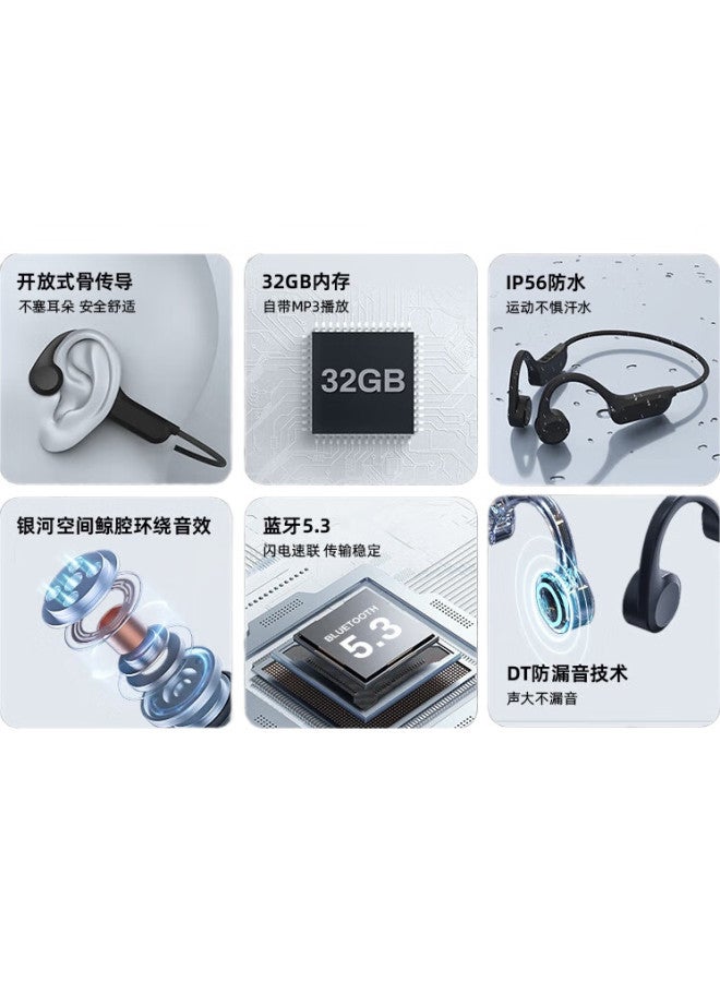 Dacom Airwings Mp3 Pro Bone Conduction Bluetooth Headphones, Upgraded Version, Wireless New Model, Sports Running, Built-In 32Gb Storage, Ip56 Waterproof, Non-In And Ear-Hook Style Headphones - Image 3