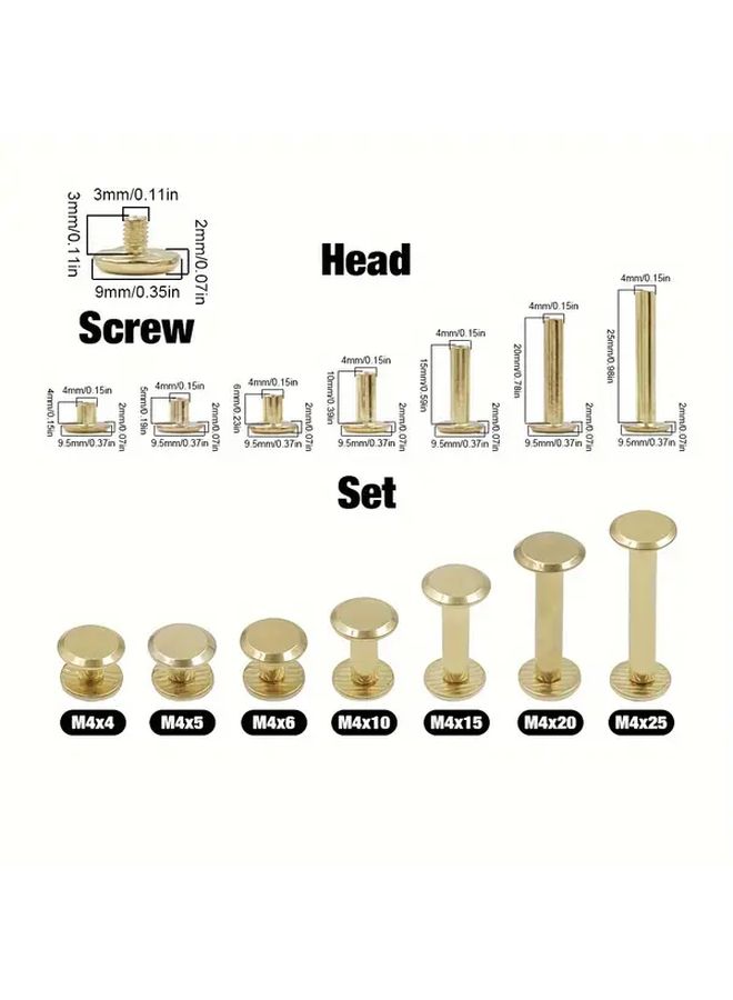 10 Pcs M4 Silver Round Head Screws Faux Leather Craft Studs for Belt Luggage Shoe Decoration - Image 2