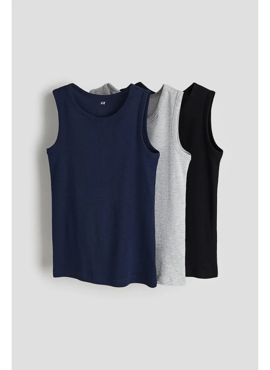 H&M 3-Pack Cotton Jersey Vest Tops