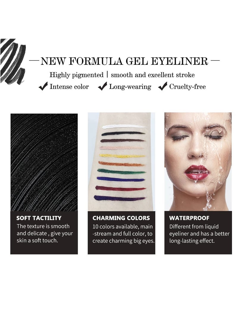 SYOSI White Eyeliner Gel with Brush, Smooth Cream Matte Finish, Long Lasting, Waterproof and Smudge Proof, High Pigment Eyeliner for Bold Eye Makeup  - Image 5