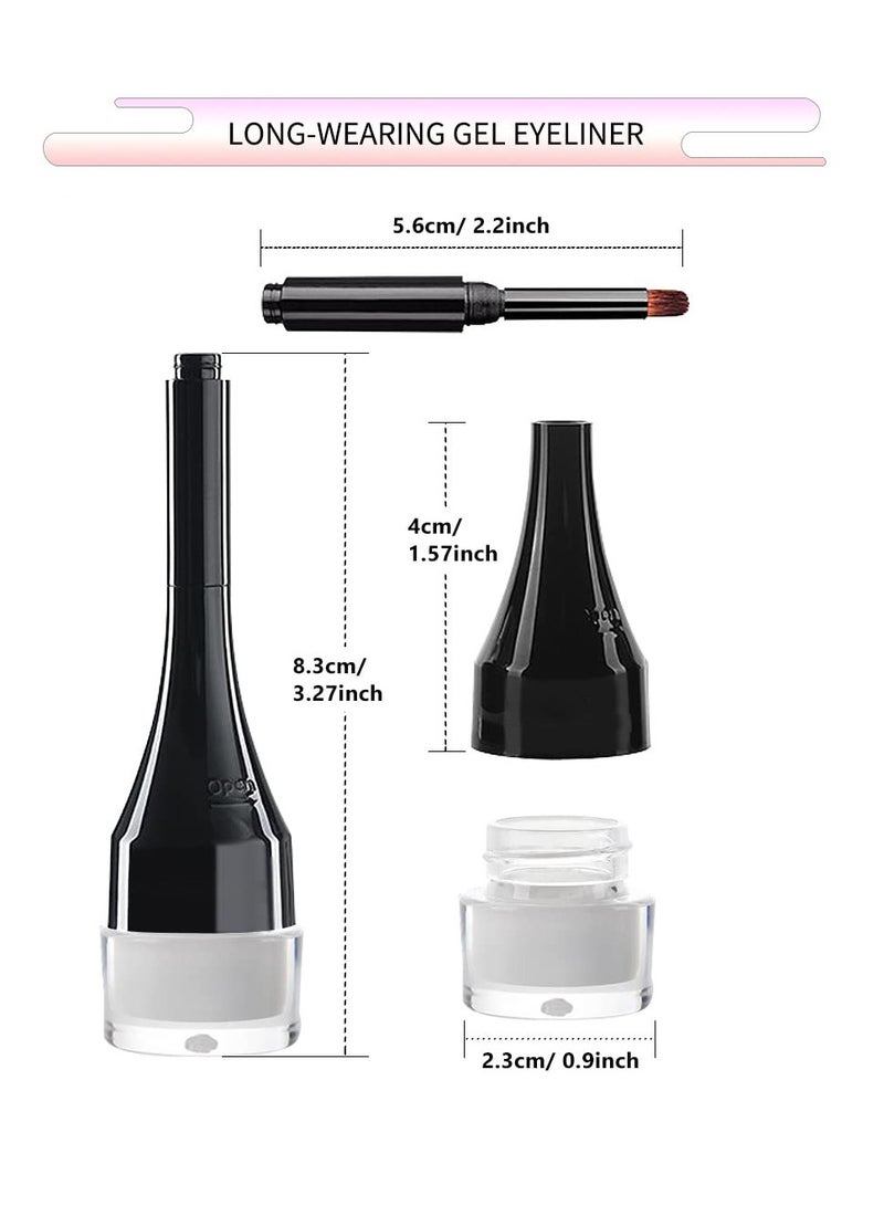 SYOSI White Eyeliner Gel with Brush, Smooth Cream Matte Finish, Long Lasting, Waterproof and Smudge Proof, High Pigment Eyeliner for Bold Eye Makeup  - Image 2