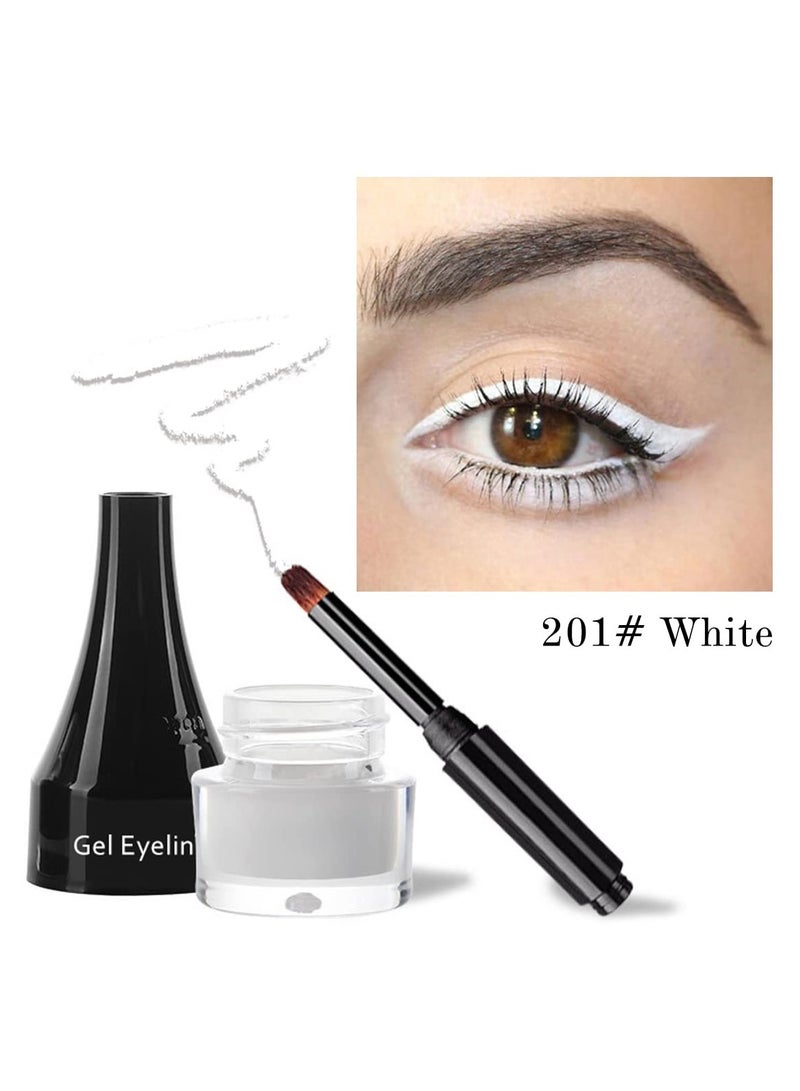 SYOSI White Eyeliner Gel with Brush, Smooth Cream Matte Finish, Long Lasting, Waterproof and Smudge Proof, High Pigment Eyeliner for Bold Eye Makeup  - Image 3