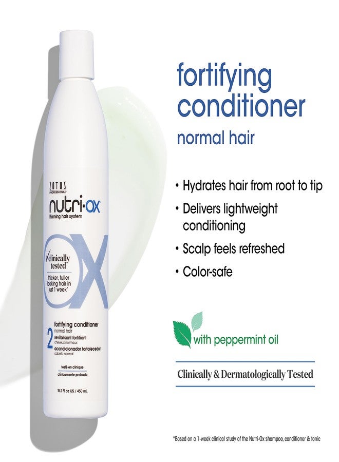 NUTRI-OX Fortifying Conditioner Normal for Thinning Hair | Thicker, Fuller-Looking Hair | Clinically & Dermatologically Tested | Peppermint | Color-Safe | 15.2 Fl Oz - Image 2