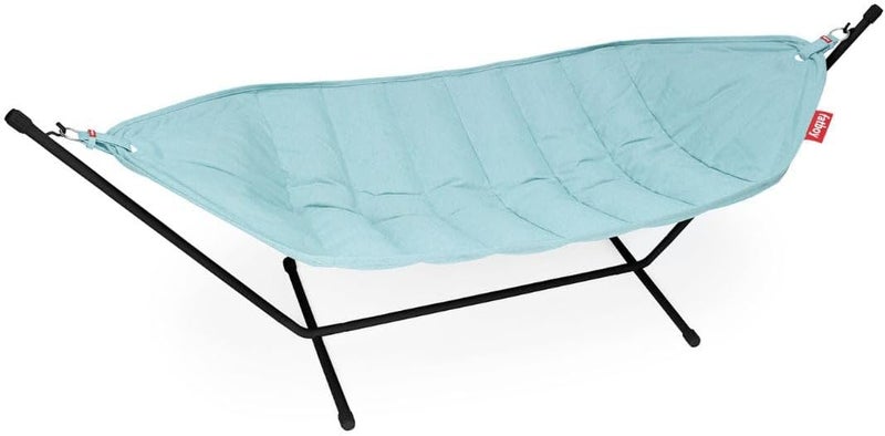 Fatboy Superb Hammock Swing and Stand with Pillow | Bleach-cleanable | 150 kg Capacity | Indoor and Outdoor | 100% Olefin | Filling: Polypropylene | Stand 330x100x110 cm | 270x138 cm (Pacific Blue) - Image 1