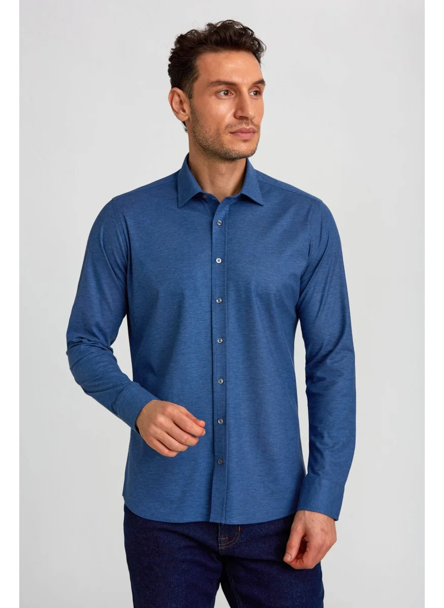 Bisse Platinium Regular Fit Shirt Navy Blue PLTG015_D39
