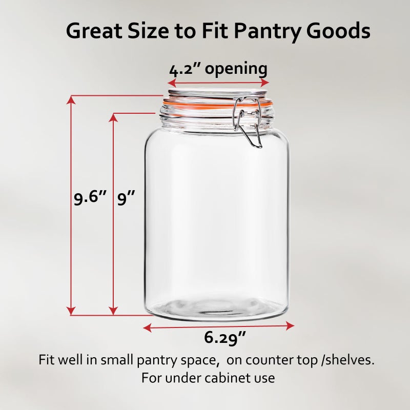 YARWELL 1 Gallon Glass Storage Jar with Lid, Wide Mouth Glass Canister for Storing Food in Pantry and Fermenting, Set of 2 - Image 2