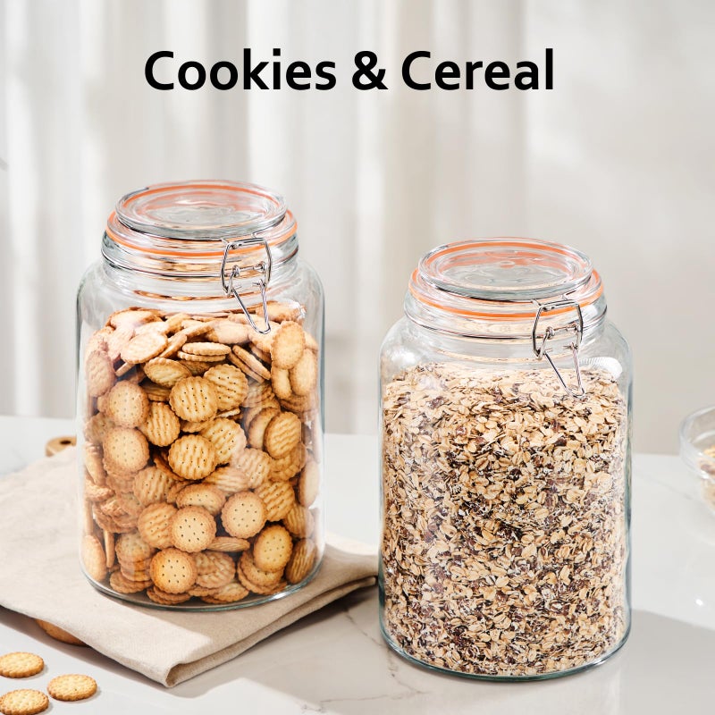 YARWELL 1 Gallon Glass Storage Jar with Lid, Wide Mouth Glass Canister for Storing Food in Pantry and Fermenting, Set of 2 - Image 5