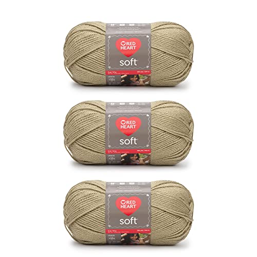 Red Heart Soft Wheat Yarn - 3 Pack of 141g/5oz - Acrylic - 4 Medium (Worsted) - 256 Yards - Knitting/Crochet - Image 1