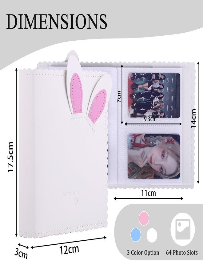Frankmate 64 Pockets Mini Photo Album Fit for instant 2x3 Inch Photo, Kpop Photos Card Holder, Cute Rabbit Small Photo Album for Mini 12 11 9 40 90 8 7 Evo LiPlay Instant Camera (White,64 Pockets) - Image 3