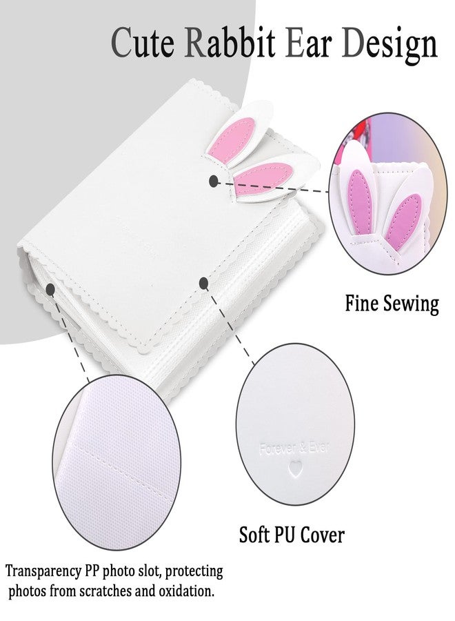 Frankmate 64 Pockets Mini Photo Album Fit for instant 2x3 Inch Photo, Kpop Photos Card Holder, Cute Rabbit Small Photo Album for Mini 12 11 9 40 90 8 7 Evo LiPlay Instant Camera (White,64 Pockets) - Image 4