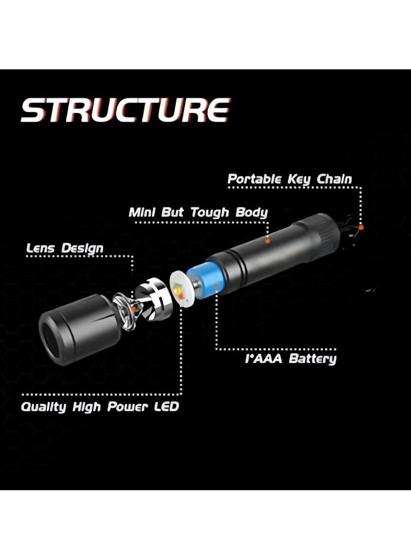 Mini LED Flashlight  N1 with Keychain, EDC Light, IPX7 Waterproof Build for Outdoor Camping etc. - Image 2