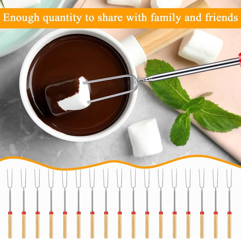 Yoande 24 Sets S'mores Party Favor Includes Smores Sticks for Fire Pit Celebrate Smore Birthday Party Favors Tags with String Extendable Marshmellow Sticks Smores Skewers for Wedding Camping - Image 5