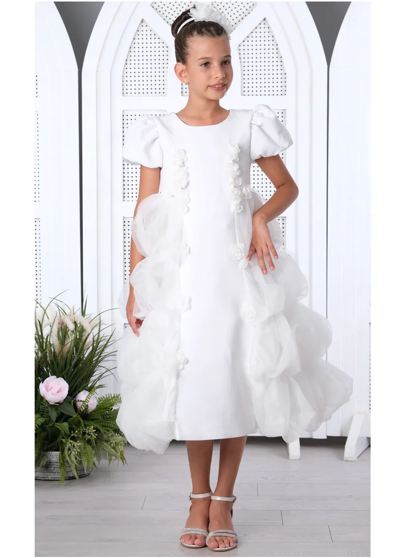 VIA BAMBINO Girls' White Dress 3196