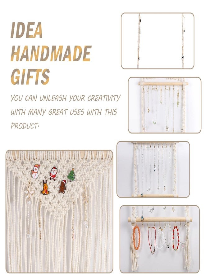 Teniinet Hanging Jewelry Organizer, Boho Macrame Necklace Hanger Wall Mounted with 30 Hooks,Door Hanging Jewelry Holder with Tassel for Necklaces Display Organizer(Necklace Holder) - Image 3