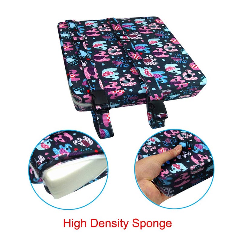 Sunmall Toddler Booster Seat for Dining Table,Chair Increasing Cushion for Baby Kids,Portable Dismountable Adjustable Highchair Booster,Washable Thick Chair Seat Pad Mat Strap - Image 3