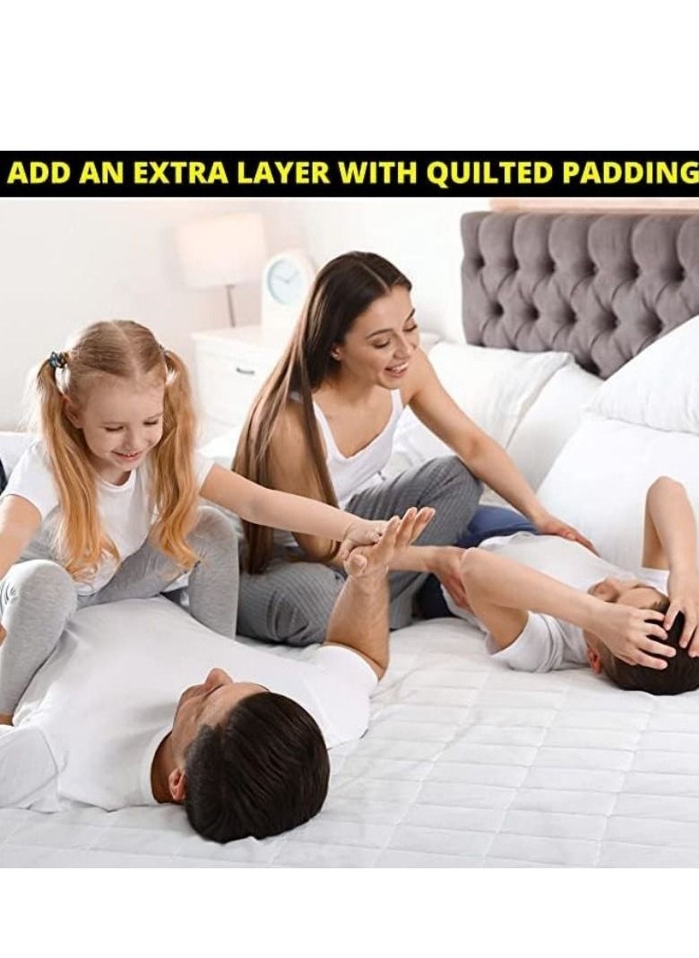 Cool Baby COOLBABY  Quilted Water Proof Fitted Mattress Protector Deep Pocket Hypoallergenic Waterproof Breathable Cooling Mattress Topper King Size  - Image 5