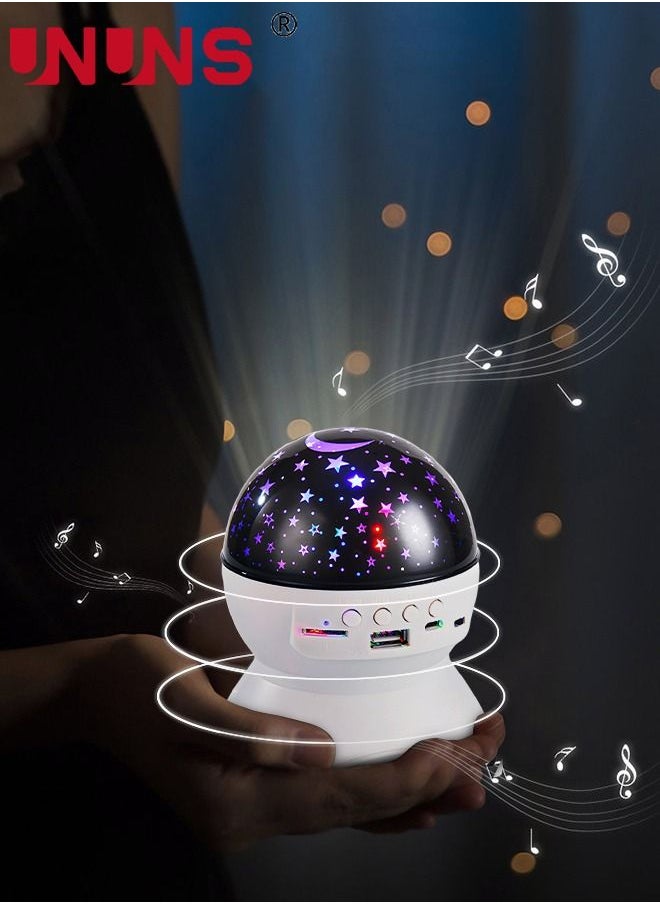 UNUNS - Star Projector, Galaxy Light Projector Night Light for Kids with Bluetooth Speaker, USB Rechargeable Table Projection Lamp for Bedroom, Ceiling, Party - Image 1