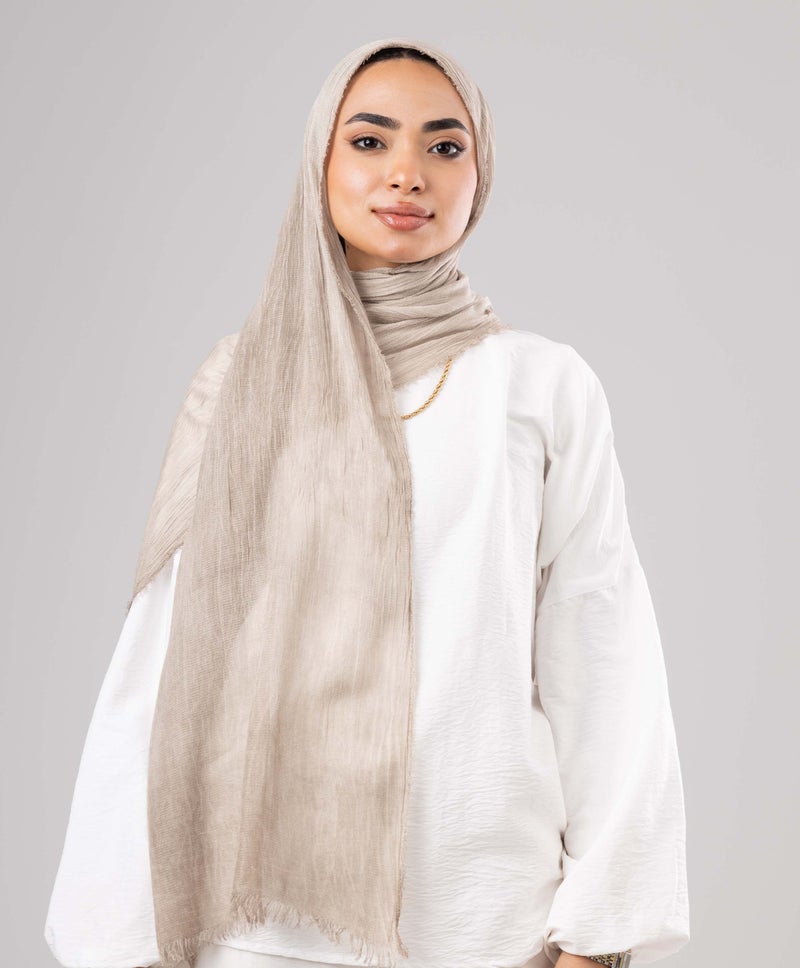 طرحة كتان بيج أنيق