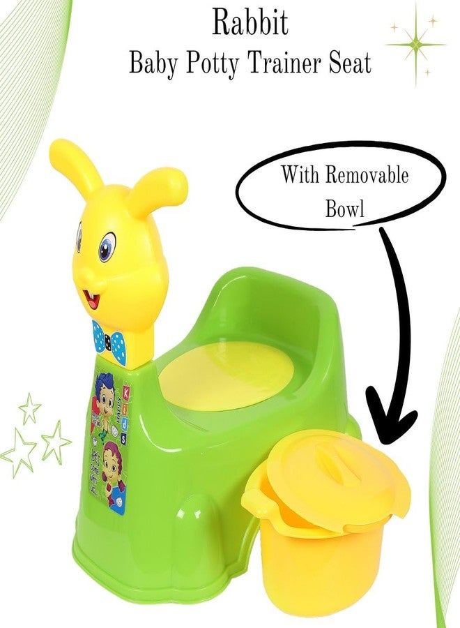 Zerya Rabbit Baby Potty Training Seat Chair for Kids- Infant Potty Toilet Chair with Removable Bowl & Closing Lid (Green) - Image 3