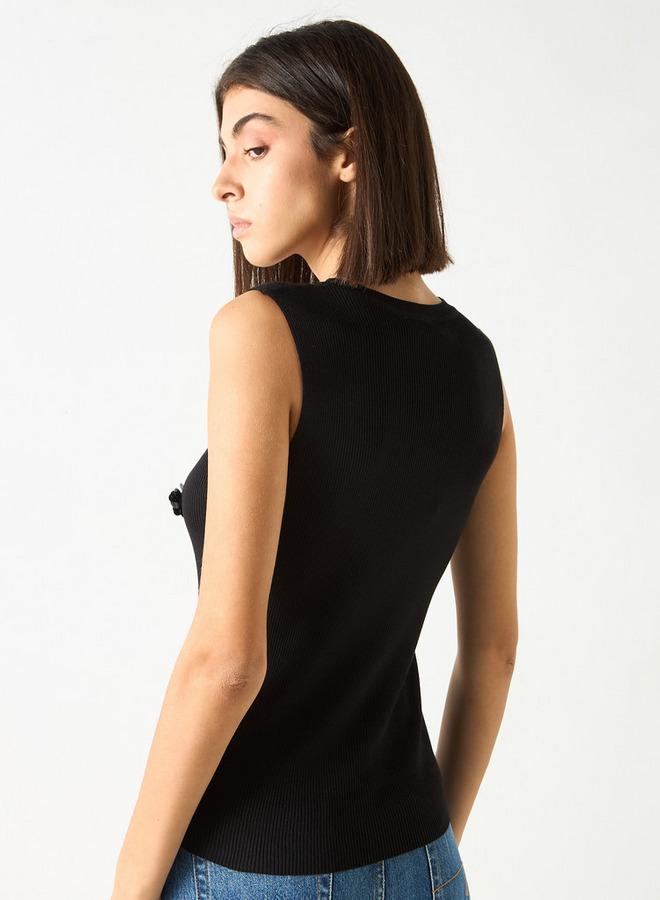 تواكستريمز تيشيرت مزيّن بدون أكمام بياقة ضيقة من تو إكستريمز - Image 3