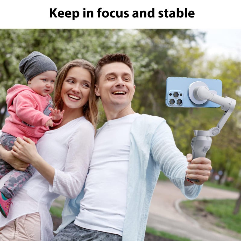 Aerbeis for DJI Magnetic Mount Phone Holder Clamp - for Magsafe DJI Osmo Mobile 8 7P 7 SE 6 5 4 Adapter Magnets Clip Clamp Ring Holder Quick-Release Mount Adapter for OM Gimbal Stabilizer Accessories - Image 2