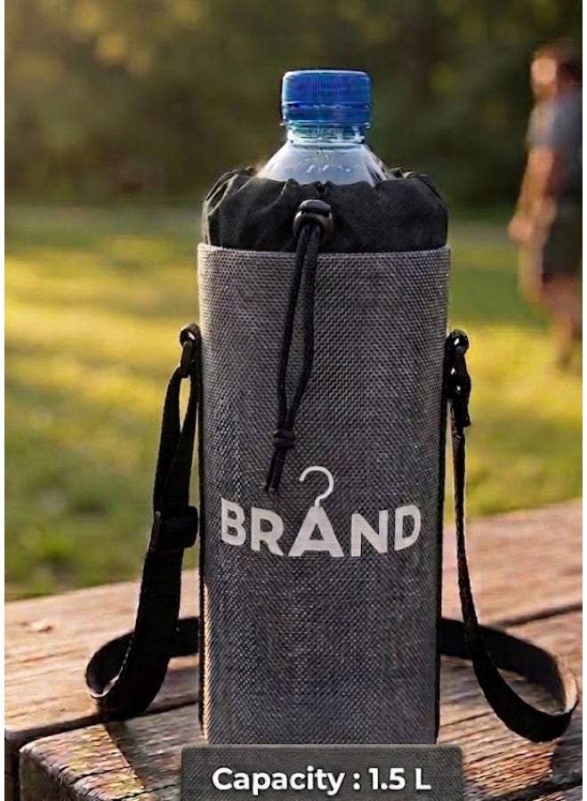 Hot & Cold Insulated Thermal Bottle Cover - Grey & Black - Image 1