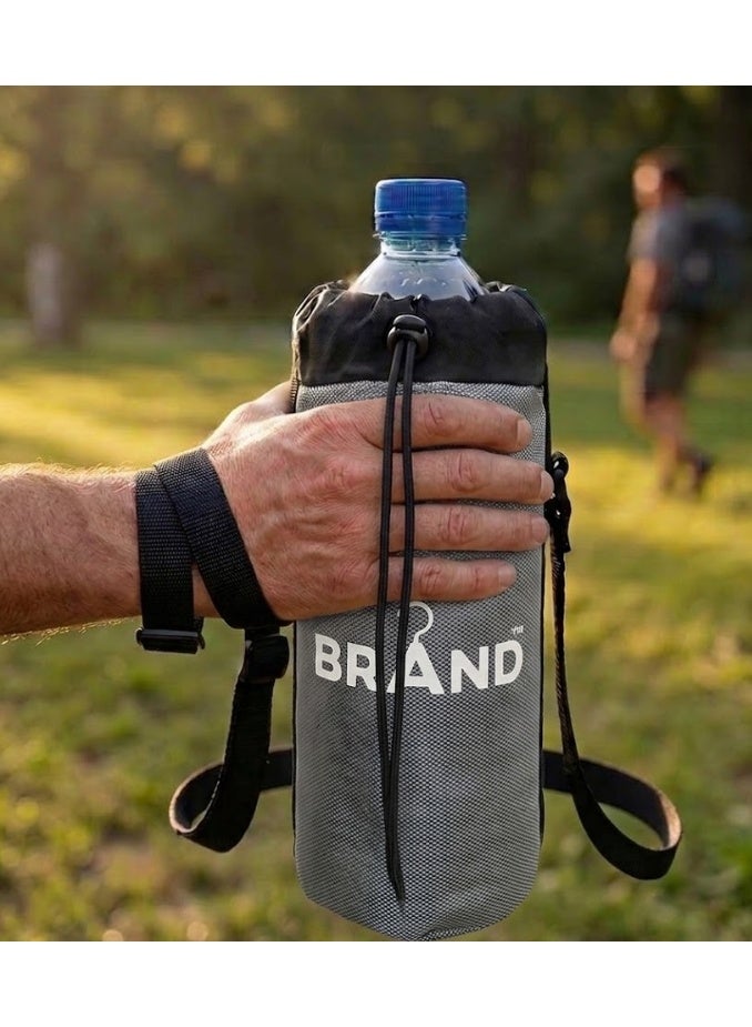 Hot & Cold Insulated Thermal Bottle Cover - Grey & Black - Image 3