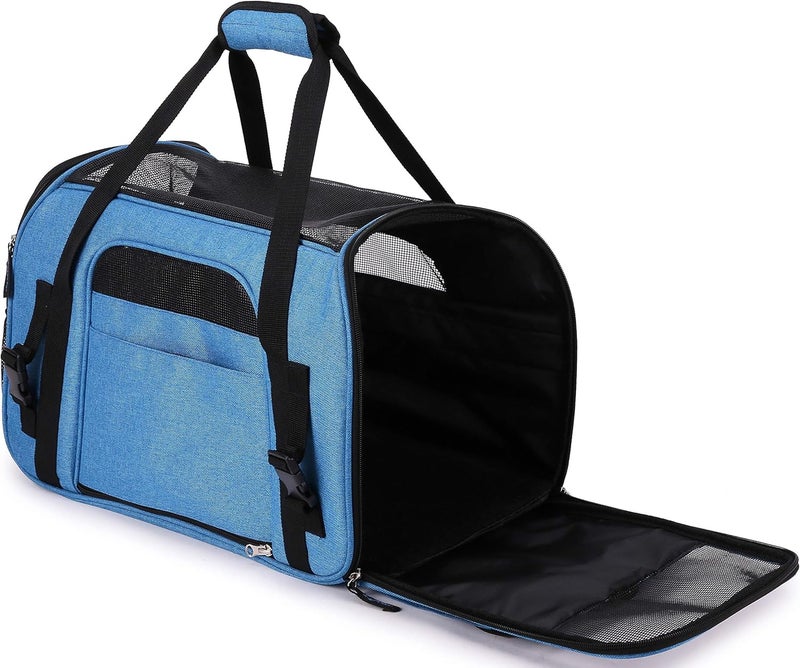 EliteField Soft Sided Pet Carrier (3 Year Warranty, Airline Approved), Multiple Sizes and Colors Available (17" L x 9" W x 12" H, Sapphire Blue) - Image 4
