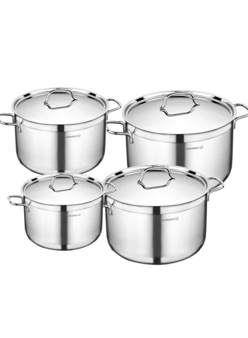 Korkmaz 8 Pieces Alpha Turkish Stainless Steel Cookware Set - Image 1