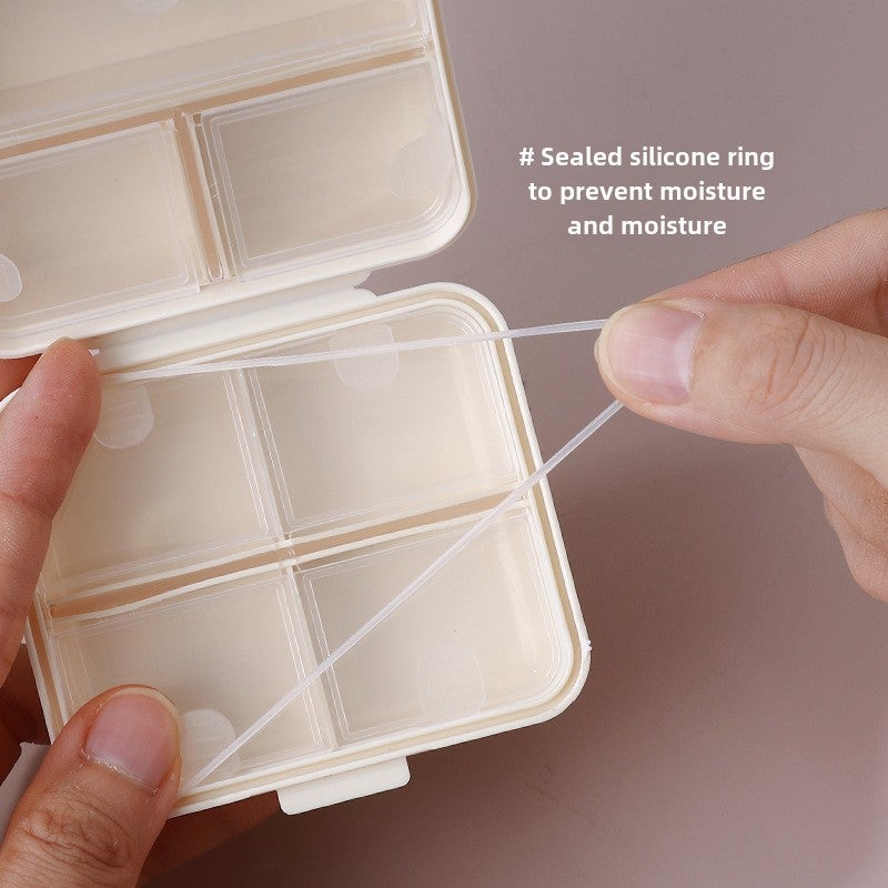 Ins Cream Wind Medicine Box Packets Portable Outdoor Dopamine Seven-Day Medicine Pills Jewelry Sealed Storage Box(S1019 Pills Box-Yellow) - Image 5