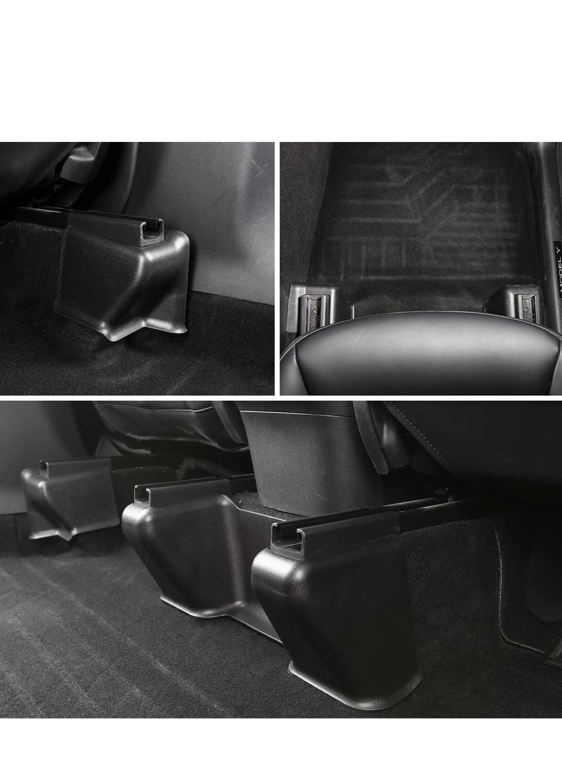 SYOSI Fit Tesla Model Y Seat Slide Rail Cover Pad Protector Under Seat Track Anti-Kick Scuff Plates Wrap Kit Accessories(7 Pcs)  - Image 5