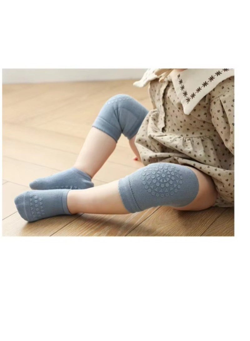 Baby Knee Pads Socks Set for Girls Boys Summer Solid Color Anti Slip Socks Kid Crawling Safety Floor Sock Leg Knee Protector  - Image 5