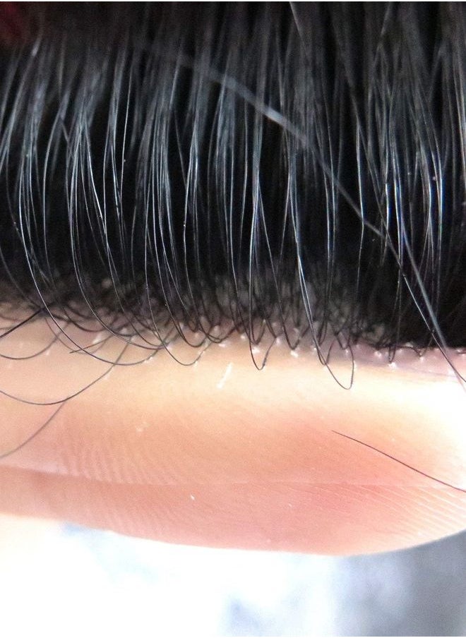Hair Nature - Toupee for Men, Human Hair Replacement Systems, 0.03mm Ultra Thin Skin V-looped Jet Black Hair Pieces #1 - Image 1