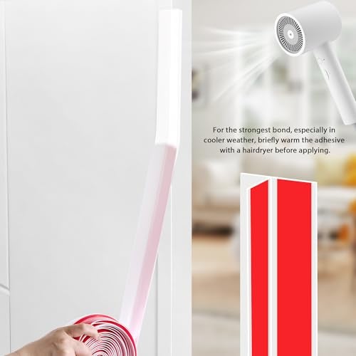 TAROSE 20Ft T-Shaped Door Draft Stopper, Silicone Weather Stripping Seal Tape for Doors and Windows - White, 2" Wide (50mm) - Image 5
