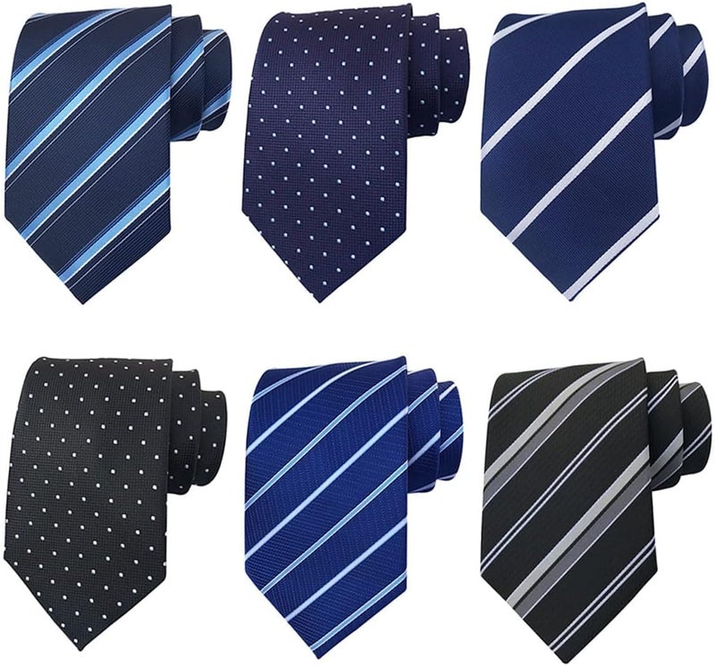 Adulove Men's Necktie Classic Silk Tie Woven Jacquard Neck Ties 6 PCS - Image 2