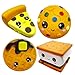 funnysquee Slow Rising 4 Pcs Smore Squishies Cute Birthday Gift for Kids Big Eyes Smore Pizza Biscuit Waffle Pack Stress Relief Squeeze Toys Style A - Image 2