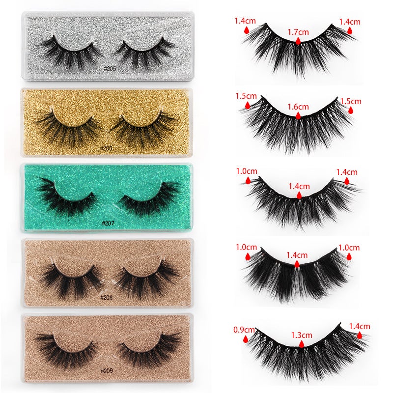 3D Faux Mink Fur False Eyelashes with Colorful Base Card - Natural and Dense Lashes - Image 2