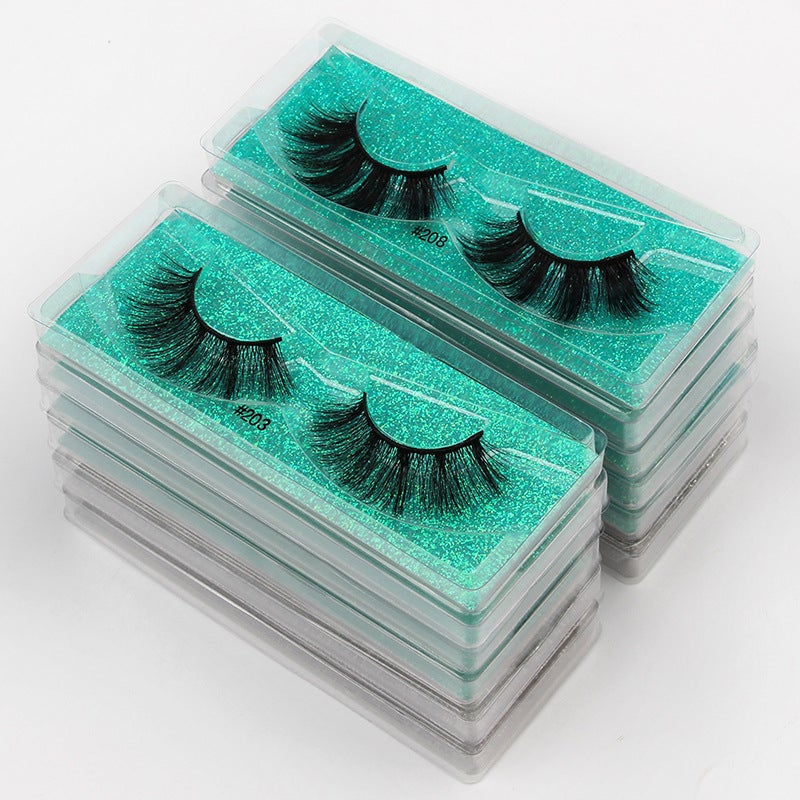 3D Faux Mink Fur False Eyelashes with Colorful Base Card - Natural and Dense Lashes - Image 3
