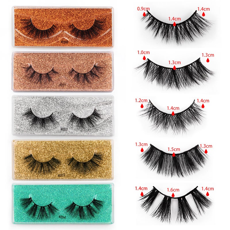 3D Faux Mink Fur False Eyelashes with Colorful Base Card - Natural and Dense Lashes - Image 1