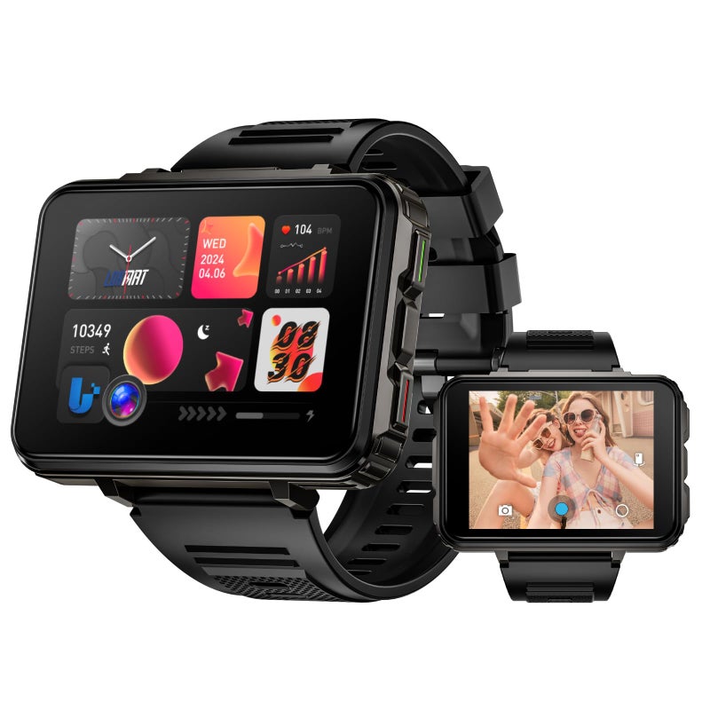 LOKMAT 4G SIM Card Smart Watch 6GB128GB Android Smartwatch Phone Call 24 Large Screen Sport Watch 1500mAh Dual Camera WiFi Bluetooth GPS Smart Watches for Men - Image 2