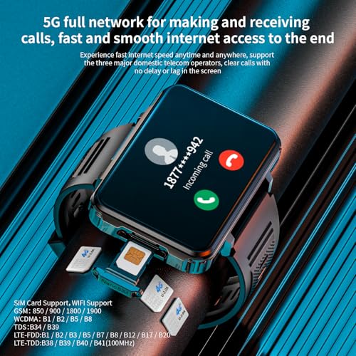 LOKMAT 4G SIM Card Smart Watch 6GB128GB Android Smartwatch Phone Call 24 Large Screen Sport Watch 1500mAh Dual Camera WiFi Bluetooth GPS Smart Watches for Men - Image 3