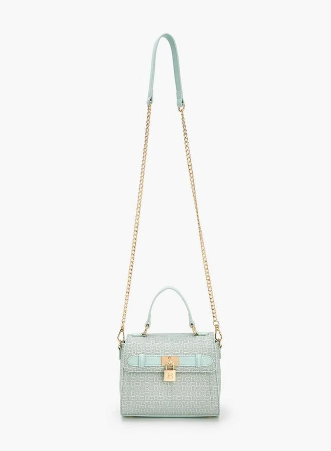 Flora Bella By Shoexpress Flora Bella Monogram Print Crossbody Bag with Detachable Strap