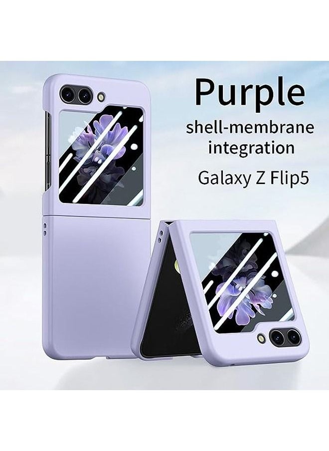 Generic - Galaxy Z Flip 5 Case Cover, Ultra-Thin Anti-Drop Shockproof Protective Phone Case Hard PC Hard Cover for Samsung Galaxy Z Flip5 5G(Purple) - Image 1