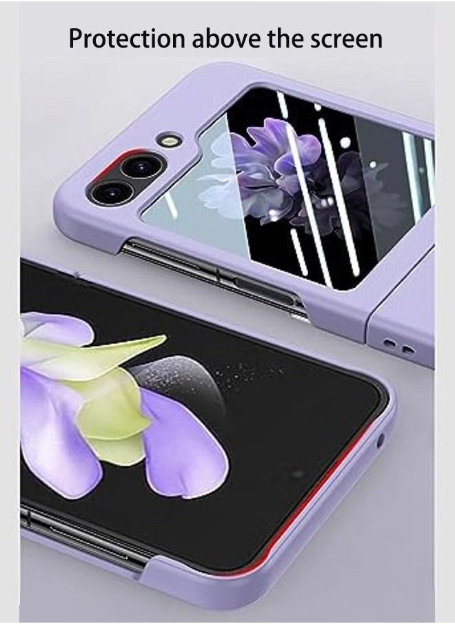 Generic - Galaxy Z Flip 5 Case Cover, Ultra-Thin Anti-Drop Shockproof Protective Phone Case Hard PC Hard Cover for Samsung Galaxy Z Flip5 5G(Purple) - Image 1